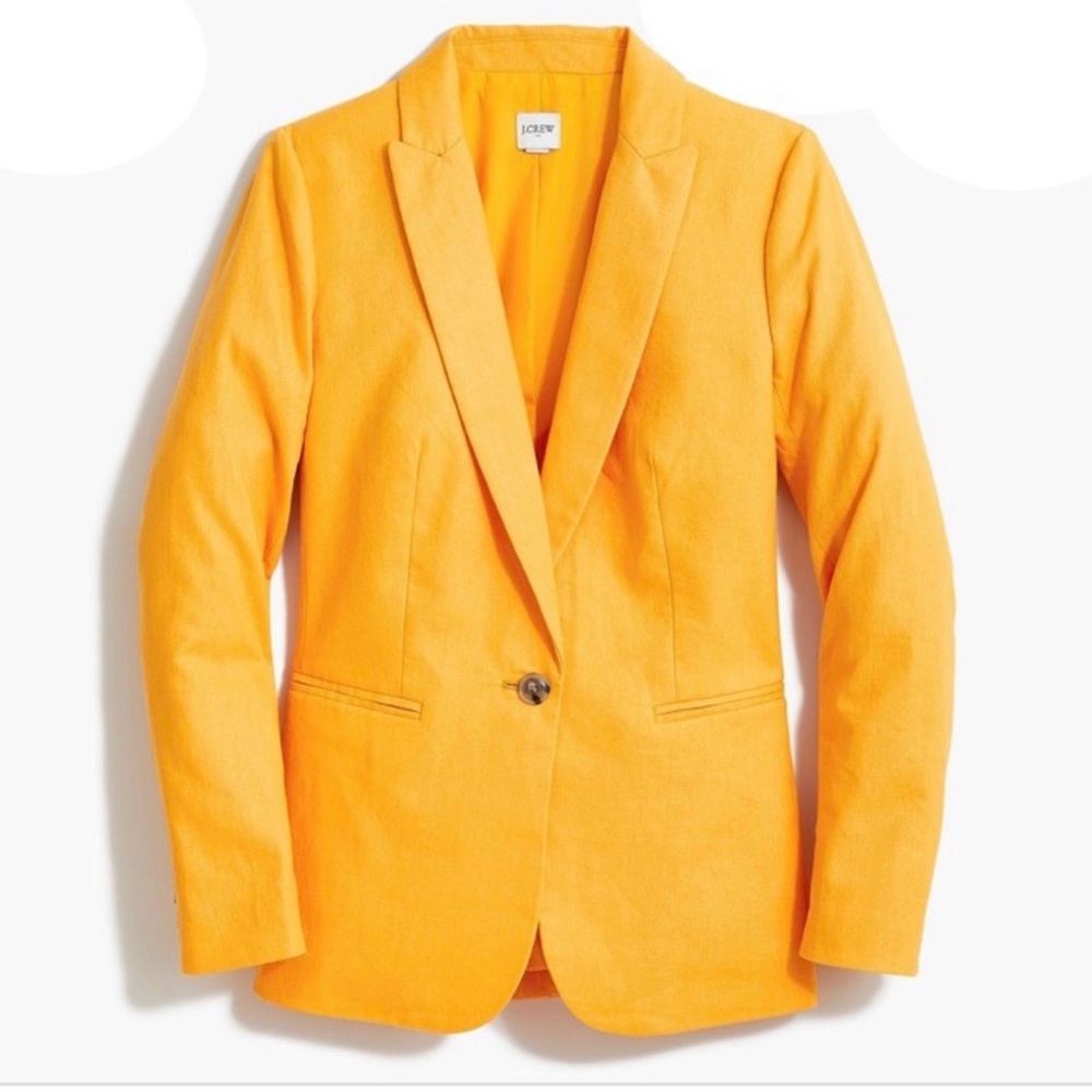 JCREW Canary Yellow Linen Blazer- size 2, pristine